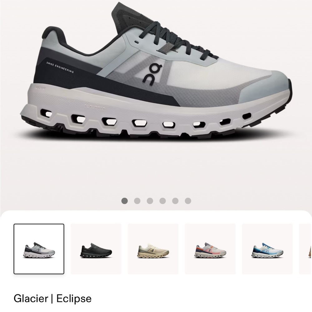 On Running Gray Black Athletic Shoes with Cloud Cushion/ Cloudvista 2